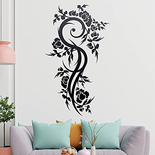 Schöne Blüten Ranke Wandtattoo in 6 Größen - Wandaufkleber Wall Sticker - Dekoration, Küche, Wohnzimmer, Schlafzimmer, Badezimmer
