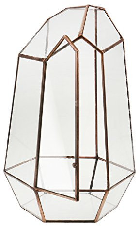 Irreguläre Mini Glas Terrarium Geometrisches Glas Sukkulente Pflanzen Pflanzgefäß Deko, 16 x 16 x 25cm