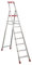 Svelt Scala Alluminio 8 Gradini con Parapetto, Maniglione Porta Attrezzi, Ampia Piattaforma Zigrinata ed Evoluto Sistema di Ribordatura Automatica