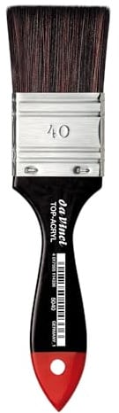 da Vinci Oil & Acrylic Serie 5040 Top Acrylpinsel Flachmelierer rot/braun Synthetik mit schlichtem Holzgriff, Größe 40