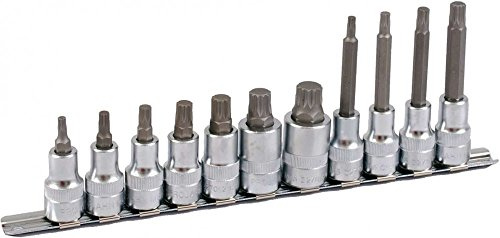 Projahn 1/2 Zoll Bit Stecknuss Satz auf Schiene 11-teilig Vielzahn 4233