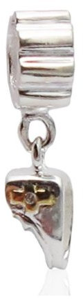 Charm Charmies Schuh in Silber und dünne Schicht D 'Or – Kompatibel Pandora, Amore & Baci, Chamilia. – Silber 925