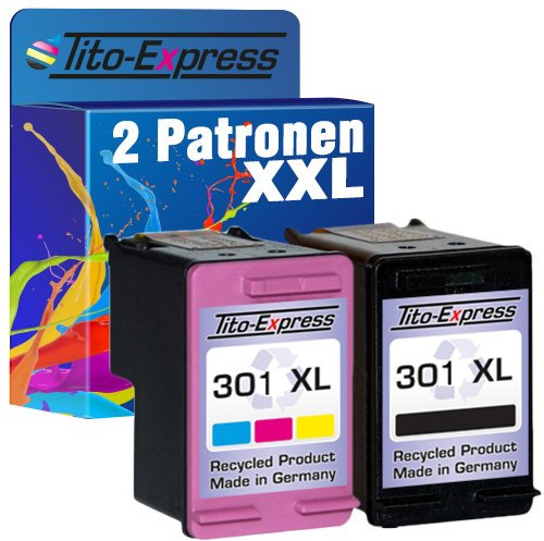 Tito-Express 2 Druckerpatronen kompatibel mit HP 301 XL 301XL Black & Color für Envy 4500 5530 4502 4507 OfficeJet 2620 4630 4632 DeskJet 2540 1000 1010 1050 1050A aus der PlatinumSerie