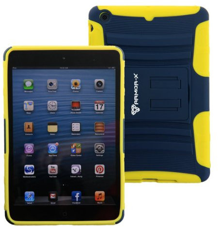 Armor-X ACS-302-BL_YL ActionShell Schutzhülle für Apple iPad Mini navy blau/gelb