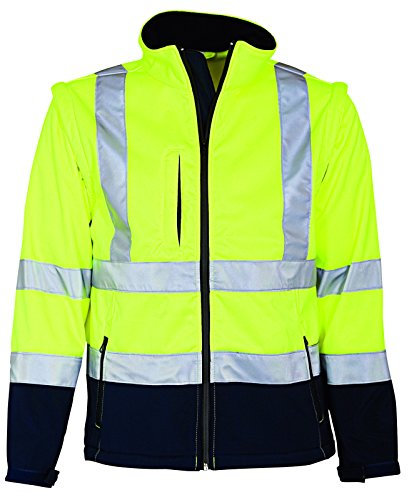 Elka Warnschutz Softshell Jacke mit abnehmbaren Ärmeln 4XL Gelb/Marineblau