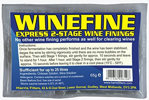 Harris WineFine 24hr Express Wine Finings for clearing All Homebrew Wines
