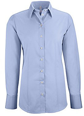 GREIFF Größe 34 Corporate Wear Basic Damen Bluse Langarm Regular Fit Hellblau Modell 6515