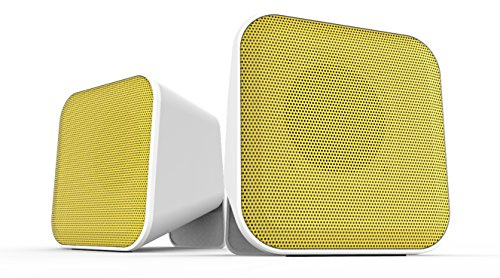 Speedlink SNAPPY-Stereolautsprecher für Notebook oder Smartphone - aktiver Stereo-Lautsprecher - weiß-gelb