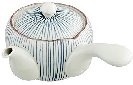 Japan Teekanne TOKUSA Blau japanische Kanne inkl. Sieb Porzellan Einhandkanne hergestellt in Japan 600ml