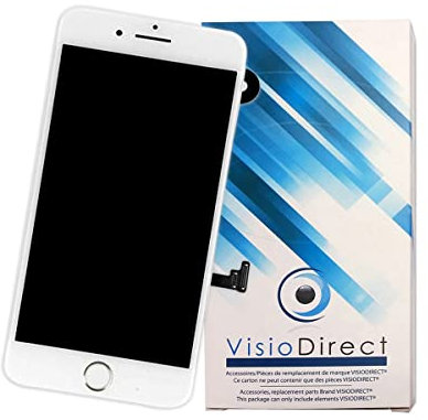 Visiodirect Ecran Complet pour Iphone 7 Blanc (avec nappes et Bouton Home)