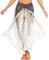 Nuofengkudu Damen Sommerhose Hippie Lange Hosen mit Schlitz Lockere Weites Bein Palazzo Bunt Flowy Yogahose Luftige Elegant Leicht Freizeit Sommer Strand Urlaub(Braun Pfau,Größe M,Etikett S/M)