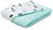 EliMeli Minky BABYDECKE Kuscheldecke Kinderwagedecke Krabbeldecke aus super weichem Minky Stoff und Baumwolle für den Sommer und Frühling Ideal als Geschenk (Türkis - Reh)