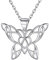 ChicSilver Celtic Butterfly Necklace for Women Ladies 925 Sterling Silver Irish Knot Jewelry Amulet Pendant with Chain
