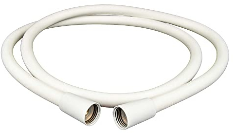 tecuro PREMIUM Brauseschlauch, Länge 150 cm x 1/2 Zoll - matt weiß, mit glatter Oberfläche