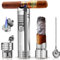LAFULI Cigar Lighter, Cigar Punch, Cigar Draw Enhancer, Cigar Holder,All-in-one Refillable Butane Torch Lighter. Cigar Accessories(Gas Not Included)