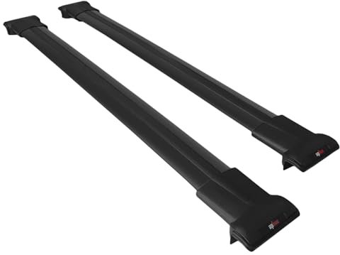 RE&AR Tuning Compatible con Volkswagen Caddy 3 (SA) 2015-2019 FLY Model Barras de Techo Auto Portaequipajes Barras Transversales Negro Aluminio 2 Barras