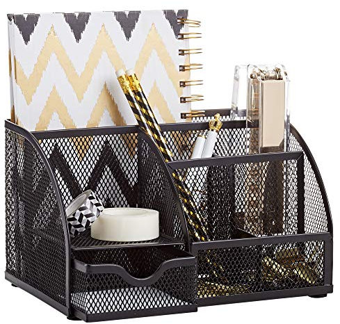 Annova Organiseur de bureau en maille métallique à 3 niveaux coulissants - Multifonctionnel - Construction solide de qualité supérieure pour lettres, documents, courrier, fichiers, papier, fournitures
