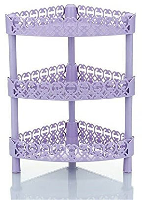 Étagère d'angle à 3 niveaux en plastique pour douche (trépied violet)