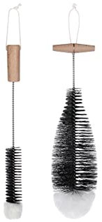 xuanran Flaschenbürste für Glasflaschen, 2 Stück Flaschenbürste für Sodastream Sanfte und kratzfreie Reinigung Reiniger für 0,6 Liter Glaskaraffe, Flaschen, Babyflaschen, Wasserflaschen (Black)