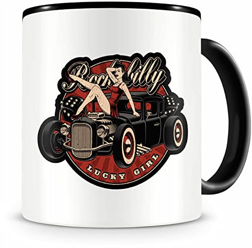 Samunshi® Tasse mit Motiv Rockabilly Hot Rod Kaffeetasse Lustige Tassen zum Geburtstag für Motorrad Fahrrad Roller Auto Chopper Hot Rod Bopper oder