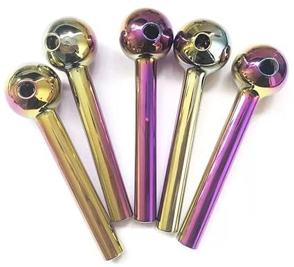 BlogBlog 5pcs Color aleatorio 4 Color Pyrex Pipa quemador de aceite Pipas de vidrio ahumado Accesorios Burbuja de vidrio Plataformas de petróleo Bong