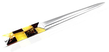 ANDANTE Premium Collection - Echter OSTSEE Bernstein Brieföffner Umschlagöffner Messer- Gold des MEERES - Farbe Braun