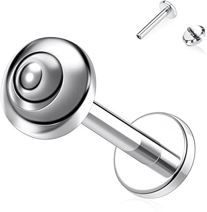 AROWRO 16g Labret Tragus Lippen Knorpel Medusa Schmuck Titan Tragus Medusa Conch Helix Monroe Philtrum Piercing Schmuck mit Innengewinde Ohrringe Tragus Hoop Ohrringe Lippenringe 8mm Silber