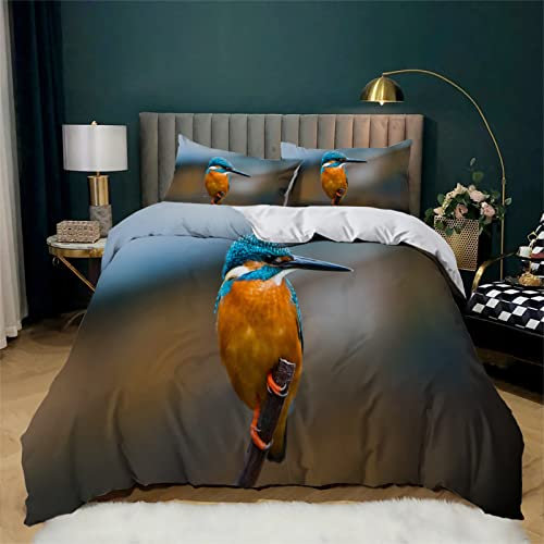 Bettwäsche 155x220 Blauer Eisvogel Bettwã¤sche-Sets Komfortabel und Weich Set Bettwäsche und 2 Kissenbezüge 80×80 für Teenager Geeignet