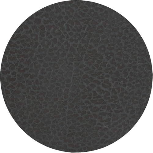 LIND DNA Untersetzer Hippo - Leder - Schwarz Anthrazit - ø 10 cm
