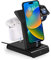 Wasserstein 3-in-1 Charging Station for iPhone, Airpods, and Fitbit - Made for Fitbit Certified - Charge Multiple Apple Devices with This iPhone Charging Station (Black)