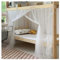LONONE Moustiquaire lit à baldaquin Rideaux de lit à baldaquin Simples pour lit superposé inférieur Rideau Cadre à baldaquin pour dortoir d'étudiants,Milk White,90cm