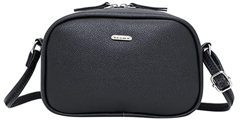 PYUIYY Frauen Schulter Tasche Mode Einfache Feste Farbe Muster Große Kapazität Praktische Zipper Messenger Tasche Taschen Für Damen Schwarz