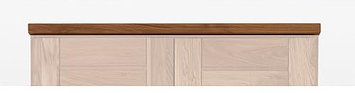 Lomadox Schlafzimmer Massivholz Kranzleiste Passepartout-Rahmen für 2-türigen für Kleiderschrank Drehtürenschrank Schlafzimmerschrank Schrank in Wildeiche Massi, B/H/T: ca. 96/3/61 cm