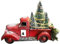 Jorzer Decorazioni Natalizie per Camion Rosso Vintage con Albero di Natale Illuminato a LED - Centrotavola Decorativo