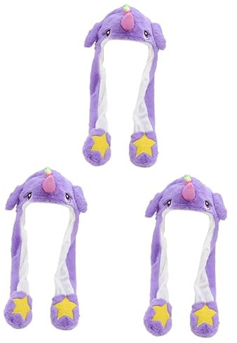 Toyvian 3stücke Möglicher Titel Für Ihr Produkt Könnte Wie Folgt Lauten Einzigartiger Einhorn-hut Mit Beweglichen Ohren Lustiges Plüschspielzeug Für Junge Mädchen Und Erwachsene