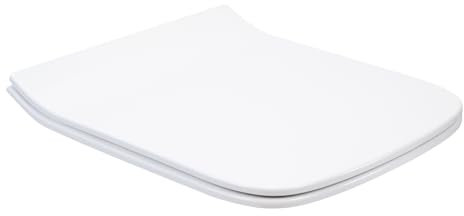 Fanmitrk WC Sitz mit Absenkautomatik, Toilettendeckel Eckig, 43X36cm, Duroplast klodeckel Montage von oben, Toilettensitz mit Quick Release Funktion, Weiß