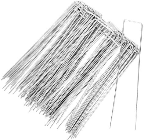 50 clavos de jardín pesados postes de acero 200 mm de largo 40 mm de ancho y 2,3 mm de diámetro - Pinzas de acero galvanizado para asegurar malas hierbas, redes y tubos para suelos duros