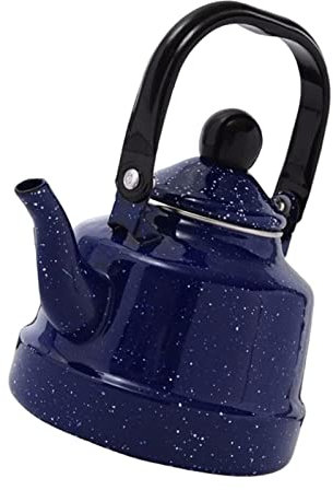 rockible Moderne Emaille Teekanne mit Blumenmuster, 1,5 Liter, Blau