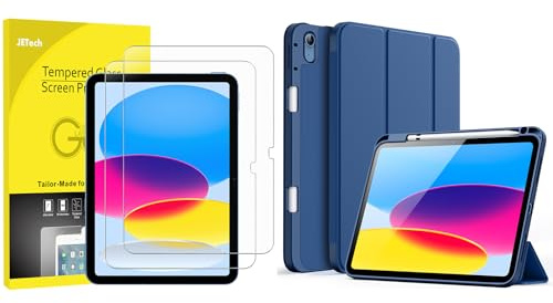 JETech für iPad (A16) 11./10. Generation (2025/2022) Schutzfolie und Hülle mit Stifthalter Bündel
