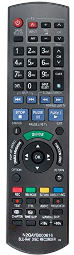 ROLLGAN N2QAYB000616 Ersetzte Fernbedienung Anwendbar für Panasonic Blu-Ray Disc Recorder DMR-BST800 DMR-BST700 DMR-BST701 DMR-BWT800 DMR-BST700EG DMR-BWT700EC DMR-BWT700