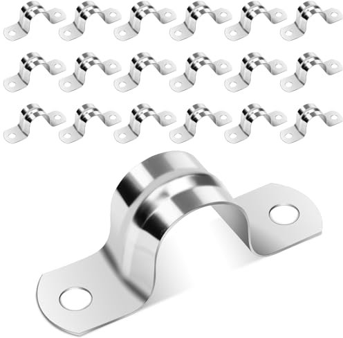 Caianwin 20 clips de tubería de 20 mm, abrazadera de tubo Caianwin de acero inoxidable 304 para instalar tuberías de gas, Qater o manguera