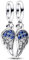 RMMY Charm I'll Always Be There Angel Wings Double Charm Anhänger für Armband Halskette Muttertag Geschenk für Frauen 925 Sterling Silber Beads with Zirkonia Schmuck