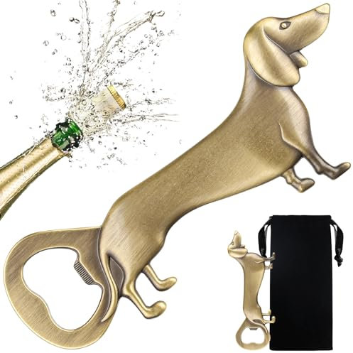 LKKCHER Décapsuleur teckel, cadeau teckel, décoration d'anniversaire, Noël, Saint-Valentin, bière, cadeaux pour hommes, femmes, papa, cadeau de fête des pères, teckel, décoration de Noël