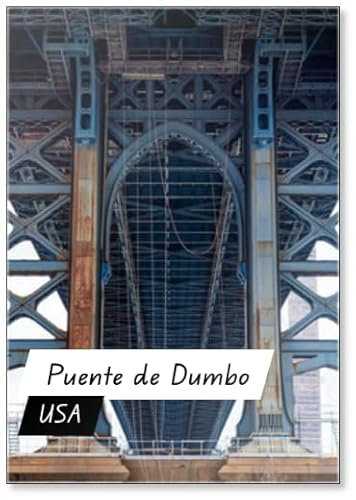 Kühlschrankmagnet Puente De Dumbo Ubicado En Brooklyn, Vista Desde La Parte De Abajo En Blanco Y