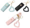 Bekecidi 3PCS Portachiavi porta balsamo per le labbra Portachiavi in pelle PU Portachiavi Porta rossetto con portachiavi in metallo Custodia per burrocacao per regali di vacanza da viaggio