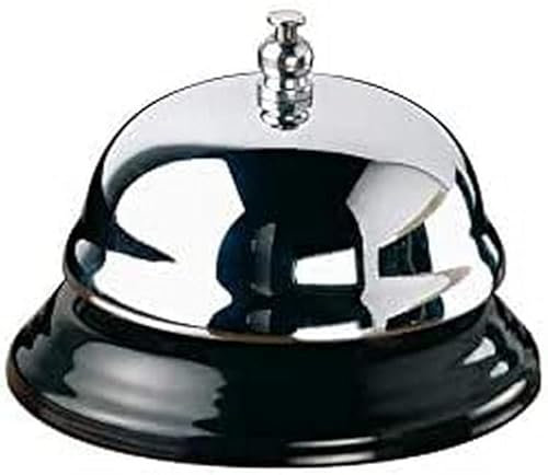 SQUADO Campanello da Tavolo in Metallo Lucido, Diametro 10 cm, per Reception Albergo Hotel Ristorante