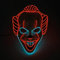Clown® LED-Maske | Neonmaske aus Hartplastik | 3 Blinkmodi | für Kostümpartys, Halloween, Cosplay, Karneval | Kostüm für Erwachsene Clown Killer | OriginalCorner®