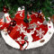Weihnachtsbaum Decke Tannenbaumdecke Christbaumdecke Plüsch Weihnachtsbaum Röcke in Rot und Weiß Ø 92 cm Tannenbaum Unterlage verdeckt Kabel und Baumständer Weihnachtsdeko