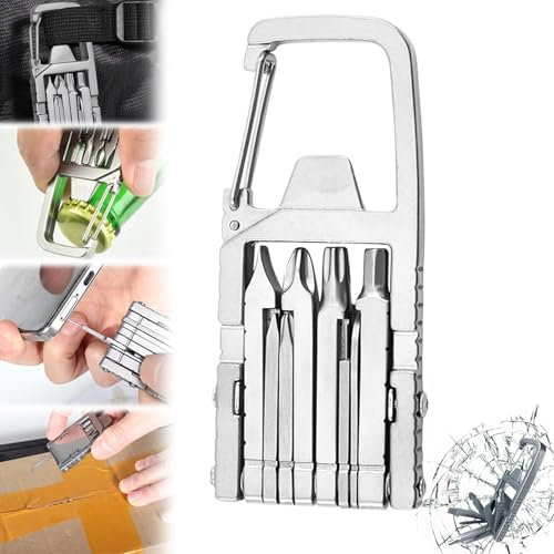 ZANWANXIN Mini Tool Self Defense, 12 In 1 Mini Multi Tool, Foldable Mini Multitool, Mini Multi Tool Compact Pocket Size, Mini Tool with Bottle Opener Phone Holder (1PCS)