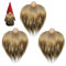 Weihnachten Wichtel Bart, 3 Stück Kunstpelz Stoff Plüsch Wichtel Bart und Holzkugeln Set, Vorgeschnittener Wichtel Figuren Bart, Weihnachten Wichtel Zubehör, für Weihnachten Deko DIY Basteln (Braun)